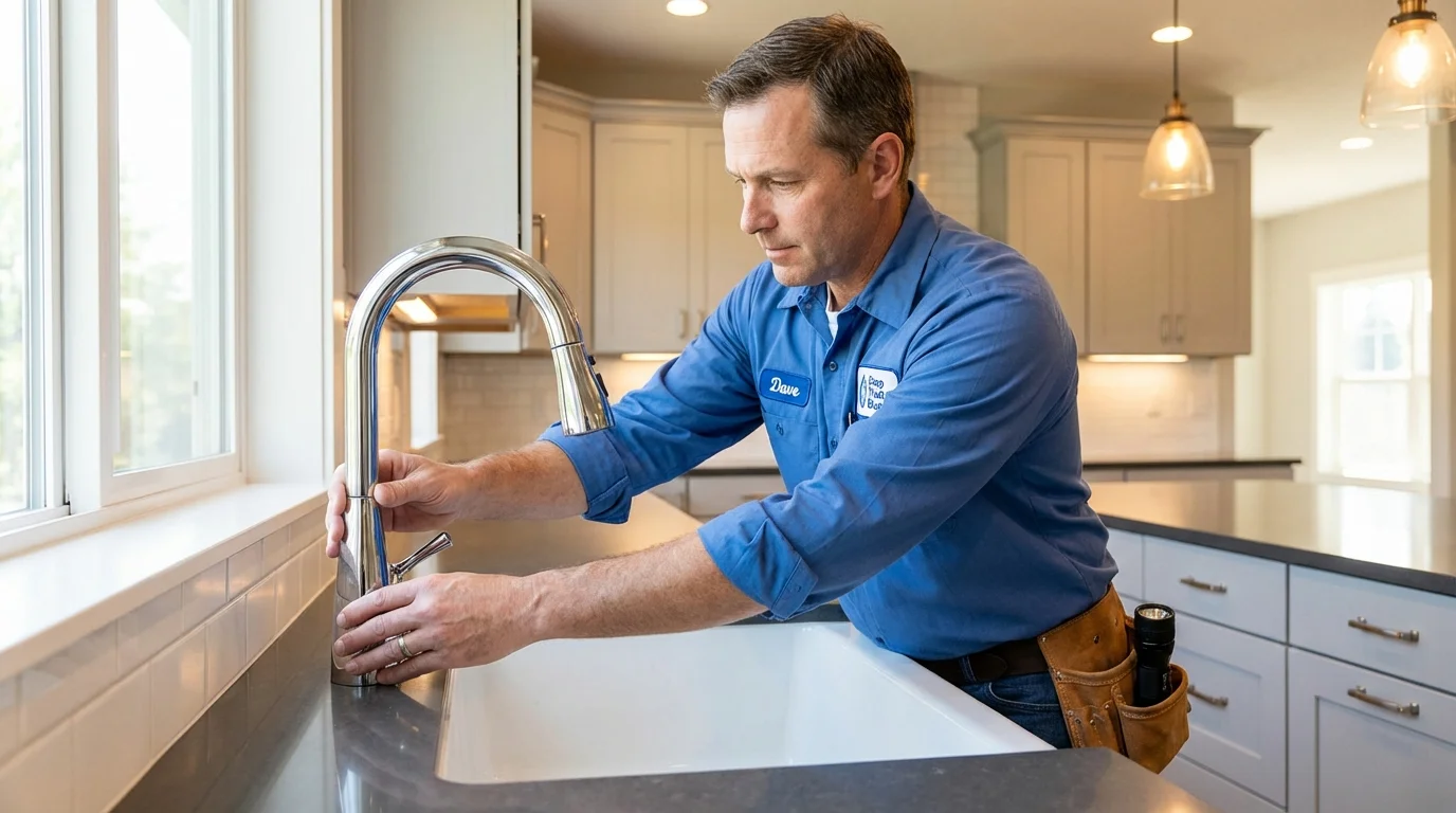 Kitchen faucet installation by Johns Plumbing LLC in Port Henry