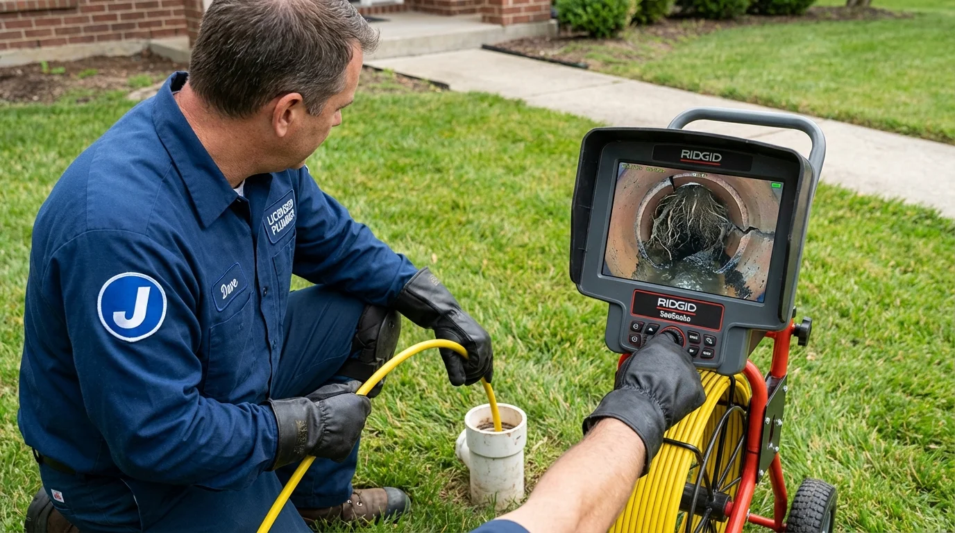 Sewer camera inspection being performed by Johns Plumbing LLC in Port Henry