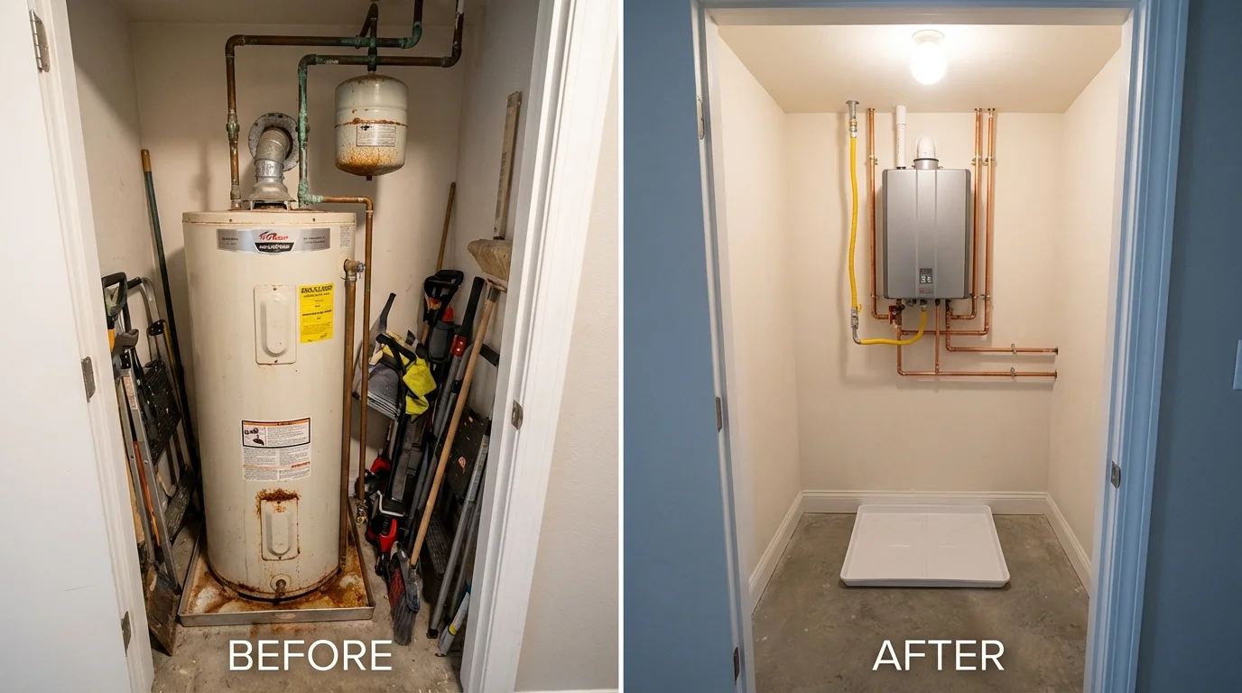 Tank water heater versus wall-mounted tankless unit comparison for Port Henry, NY homeowners